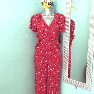 NWT onehart red jumpsuit size S
